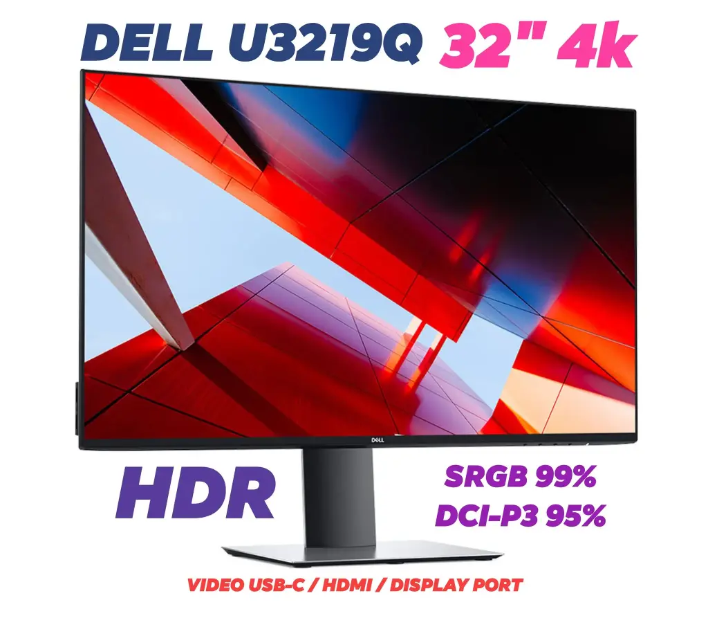 Dell U3219Q 32 inch 4k HDR IPS 10-Bit USB-C UltraSharp Monitor (Used Grade A)