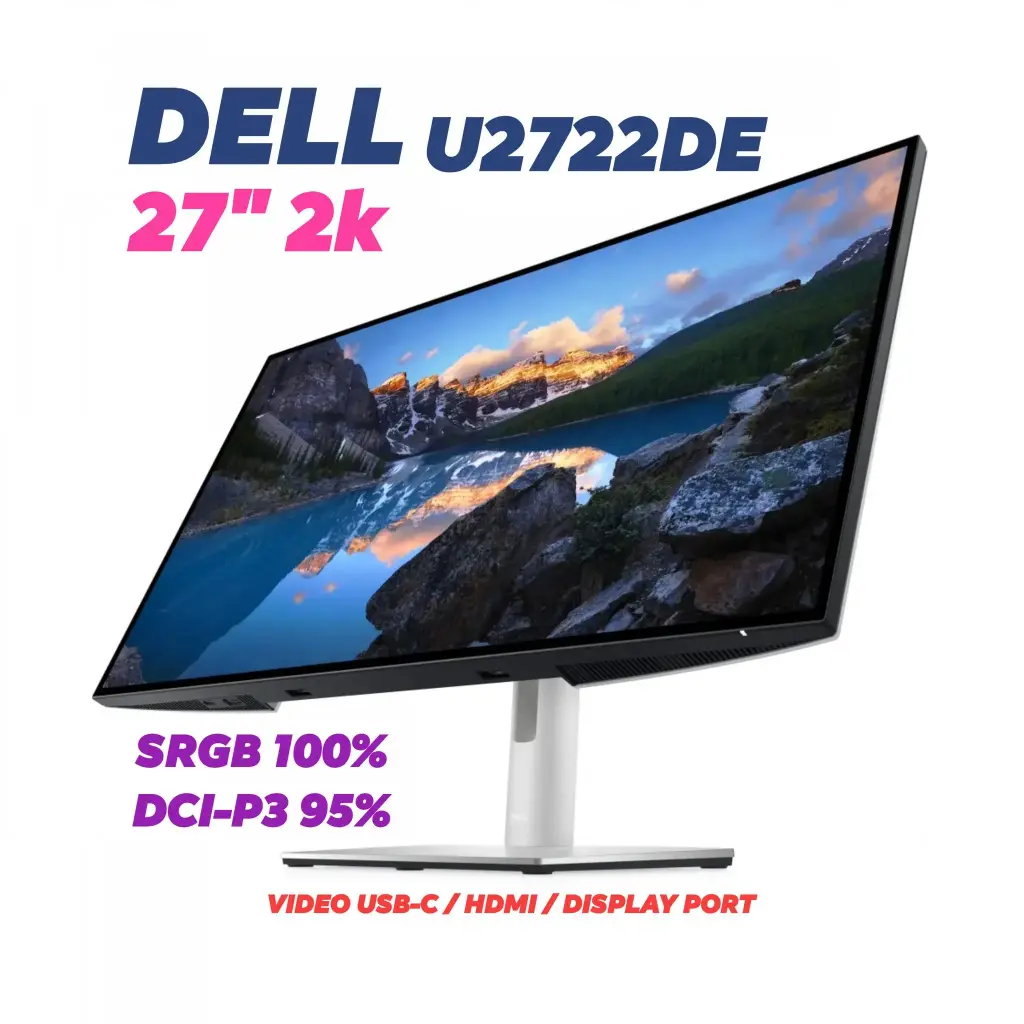 Dell U2722DE 27 inch 2K IPS 10-Bit USB-C KVM UltraSharp Monitor (Used Grade A)